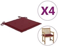 vidaXL Sitzauflage Gartenstuhl-Kissen 4 Stk. Weinrot 50x50x4 cm Oxford-Gewebe,...
