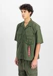 Print-Shirt ALPHA INDUSTRIES "Aloha Safari Shirt", Herren, Gr. S, gr&uuml;n (schwarz