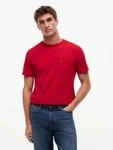 T-Shirt TOMMY HILFIGER "ESSENTIAL SOLID POCKET TEE", Herren, Gr. S, rot (medium rot),