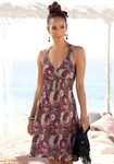 LASCANA Neckholderkleid mit Alloverprint und V-Ausschnitt, Ethnoprint Sommerkleid,