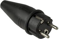 as - Schwabe AS Schwabe 60412 Schutzkontaktstecker Vollgummi 230 V Schwarz IP44