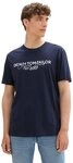 TOM TAILOR Denim Rundhalsshirt mit verschiedenen Logo Prints