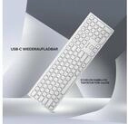ALOGIC ASKBT3M-DE, Volle Gr&ouml;&szlig;e (100), Kabellos, Bluetooth, QWERTZ, Wei&szlig; Tastatur