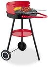 relaxdays Holzkohlegrill 42 cm mit Rolle