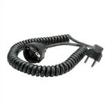 Bachmann Schutzkontakt-Spiralverl&auml;ngerung 230V/16A, schwarz Stromkabel,