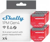 Shelly 1PM_Gen4_4er Unterputz Relais 1 Kanal WLAN Bluetooth Schwarz