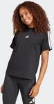 T-Shirt ADIDAS SPORTSWEAR "ESSENTIALS 3-STREIFEN COTTON", Damen, Gr. M, schwarz-wei&szlig;
