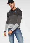 Kapuzenpullover BRUNO BANANI, Herren, Gr. S, grau (anthrazit, gestreift), Feinstrick,