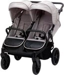 Fillikid Zwillingsbuggy Duette, grau, auch als Geschwisterwagen verwendbar, nur 75 cm