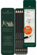 Faber-Castell Bleistift Graphitstifte 2B, 4B, 6B, 8B, 10B, 12B schwarz 6 St.