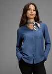 AJC Hemdbluse mit kleinem Stehkragen und Brusttasche