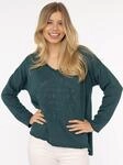 Zwillingsherz "Positive Mind", ausgefranster V-Ausschnitt, Used Look, Langarm,