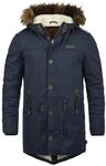 Langmantel INDICODE "Parka IDPulsoor", Herren, Gr. L, blau (navy), Obermaterial: 100%