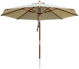 anndora-sonnenschirm Sonnenschirm rund gr&uuml;n wei&szlig; gelb gestreift, 3 Meter rund,