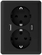 2USB Steckdose 2USB 2U-449719 Unterputz-Dose mit USB-C&reg;, mit USB-Ladeausgang...