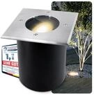 SSC-LUXon LED Gartenstrahler Schwenkbarer LED Bodenspot JUAVI quadratisch mit...