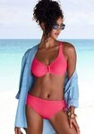 LASCANA B&uuml;gel-Bikini-Top Italy, mit goldfarbigen Accessoire