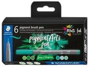 STAEDTLER Faserstift Pigment brush pen, 6er-Set
