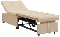 vidaXL Sofa Schlafsofa Ausziehbar Creme 194 x 67 x 82 cm Mikrofaser, 1 Teile