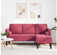 vidaXL Sofa, Sofa Set mit Kissen Weinrot Polyester