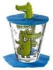 LEONARDO Kinderbecher Kindertrinkset BAMBINI 3-tlg. Krokodil, Glas