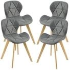en.casa Esszimmerstuhl, &raquo;&Auml;lmhult&laquo; 4er Set Stuhl 78x47x52 cm Kunstleder Grau