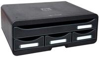EXACOMPTA Schubladenbox TOOLBOX, Ablagemodul mit 4 Schubladen - Schwarz Glossy -