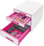 LEITZ Schubladenbox Leitz WOW Cube 5213 5213-20-23 Schubladenbox Wei&szlig; 4 x DIN...