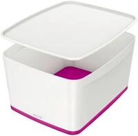 LEITZ Aufbewahrungsbox Aufbewahrungsbox MyBox Gro&szlig; A4 mit Deckel ABS wei&szlig;/pink