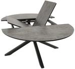 DEGAMO Gartentisch LYON ausziehbar, oval 140/200x140cm, Alu anthrazit + ECP