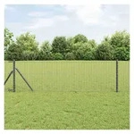 vidaXL Zaun, Eurozaun Grau 0,4 x 10 m PVC-beschichtetes Eisen