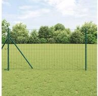 vidaXL Zaun vidaXL Eurozaun 1,4 x 10 m PVC-beschichtetes Eisen Gr&uuml;n