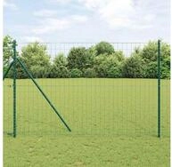 vidaXL Zaun, Eurozaun Gr&uuml;n 1,5 x 10 m PVC-beschichtetes Eisen