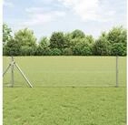 vidaXL Zaun, Geschwei&szlig;ter Drahtzaun Silber 0,6 x 100 m