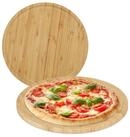 relaxdays Pizzateller Bambus Pizzateller im 2er Set
