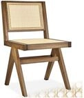 tectake Esszimmerstuhl Holzstuhl im Boho-Stil, Belastbarkeit 120 kg, 48,5 x 53,5 x 83