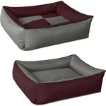 BedDog Tierbett Hundebett MAX QUATTRO mit Rand, Bezug abnehmbar grau|rot 110 cm...