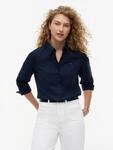 Hemdbluse TOMMY HILFIGER "STRETCH REGULAR LS SHIRT", Damen, Gr. 32, blau (schwarz