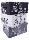 Spetebo Aufbewahrungsbox Storage Box 49x39x24 - 3er Set - Blumenmuster (Set, 3...