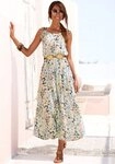 Buffalo Midikleid mit blumendruck aus gewebter Viskose Sommerkleid,...