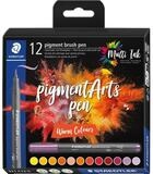 STAEDTLER Filzstift Pigment brush pen Warm Colours 12 St&uuml;ck