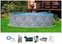 my POOL BWT Rundpool STONE 2 (Set, 7-tlg), Steindekor, in verschiedenen Farben