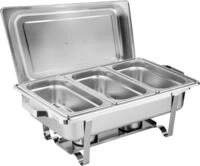 Morleos Speisenw&auml;rmer GSP Chafing Dish Set Basic 3 x GN 1/3, 201 Edelstahl,...