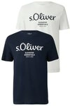 s.Oliver T-Shirt (2-tlg) mit gro&szlig;en Logo-Print, im 2er Pack
