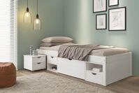 Inter Link Funktionsbett Till 90x200, aus massivem Holz, mit Rollrost, mit