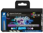 STAEDTLER Faserstift Pigment brush pen, 6er-Set