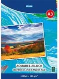 Stylex Aquarellblock STYLEX Aquarellblock kopfgeleimt 185g/m&sup2; DIN A3 24 Blatt