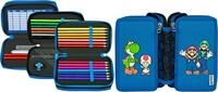 Scooli Federm&auml;ppchen Tripledecker, Super Mario, bef&uuml;llt, inklusive Geodreieck