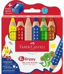 Faber-Castell Buntstift Faber-Castell Buntstifte Grippy 6er Set mit Spitzer