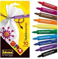 Idena Textilmarker Idena 61044 - Textilmarker f&uuml;r helle Stoffe, 10 Textilstifte in